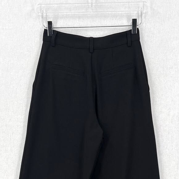 ENZA COSTA Crepe Straight Leg Pant Womens XS Black High Rise Wide Leg NEW - Picture 9 of 12